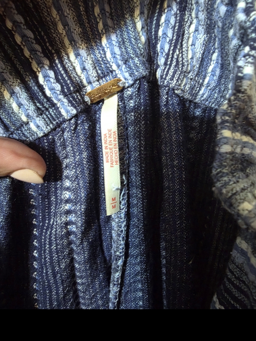 Free People Days End Indigo Stripe Pant M - Picture 6 of 7